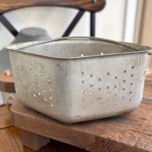 Vintage Silver Metal Colander